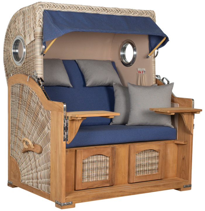 Strandkorb Rantum Grande Bullauge Teak P...